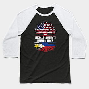 American Grown with Philippine Roots USA Flag Baseball T-Shirt